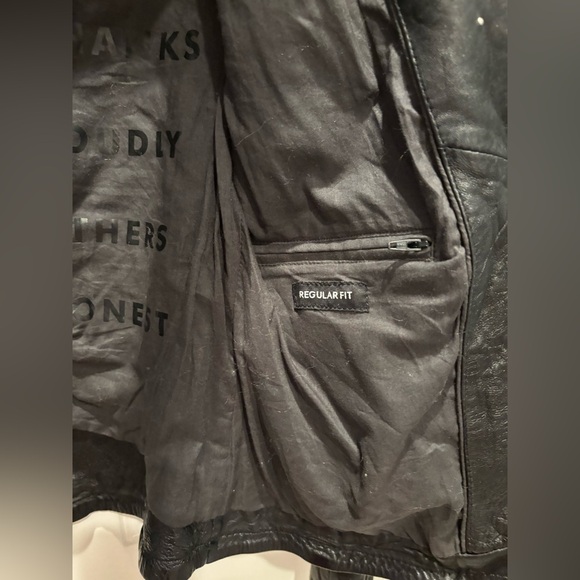 MAURITIUS Black Leather Saddy Studded Moto Jacket Size - Picture 5 of 10